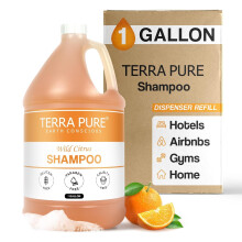 Terra Pure | 1 gallon sampon| Luxus Hotel piperecikkek Tmeges mret| Szappanadagolk jratltsre tervezve | 128 oz