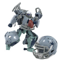 TRANSFORMERS NFL Dallas Cowboys Starblitz 5.5-Inch Action Figure Changes from Robot to Helmet Football Toys for Ages 8+