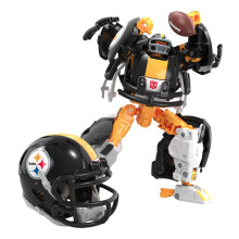 Transformers NFL Pittsburgh Steelers Steelsmash 5.5-Inch Action Figure Changes from Robot to Helmet Football Toys for Ages 8+