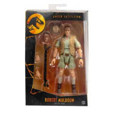 Jurassic World Toys Amber Collection Robert Muldoon 6-in/15.2-cm Action Figure, Swappable Hands & Head, Hat & Dino Shocker Accessories, Collectible Gi