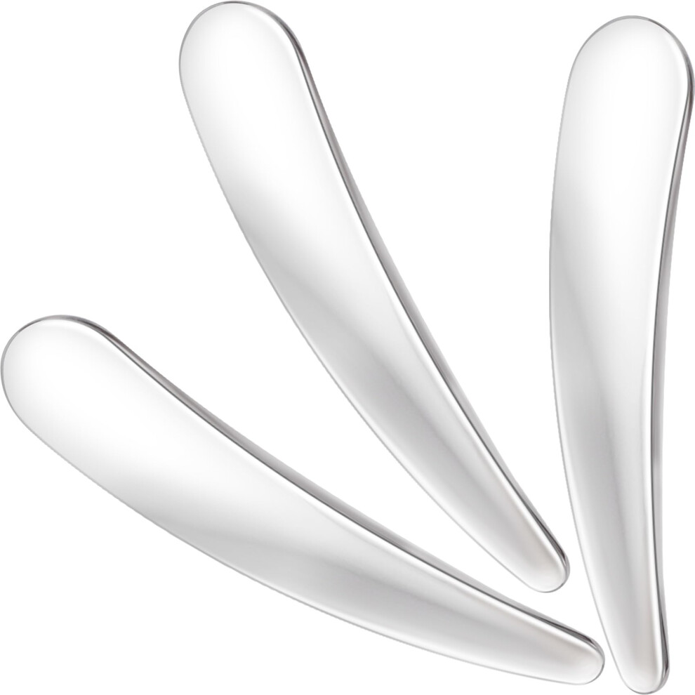 Varmdukke Cream 3Pcs Mini Makeup Cosmetic Spatula Reusable Metal Makeup Spatulas Skincare Spoon Facial Mask Applicator Scoop Mild Beauty Tools For