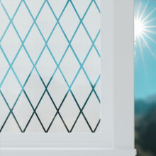 Frosted Lattice Window Film, Window Privacy Film, Decorative Window Cling Non Adhesive, Frosted Glass Film for Windows Doors UV Rejection 60x200cm