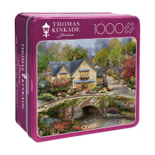 Buffalo Games Ceaco  Nyr macskakves faluban  Thomas Kinkade  1000 darabos kiraks jtk Premium Collectors Tinben  Szrakoztat kihvs felnott