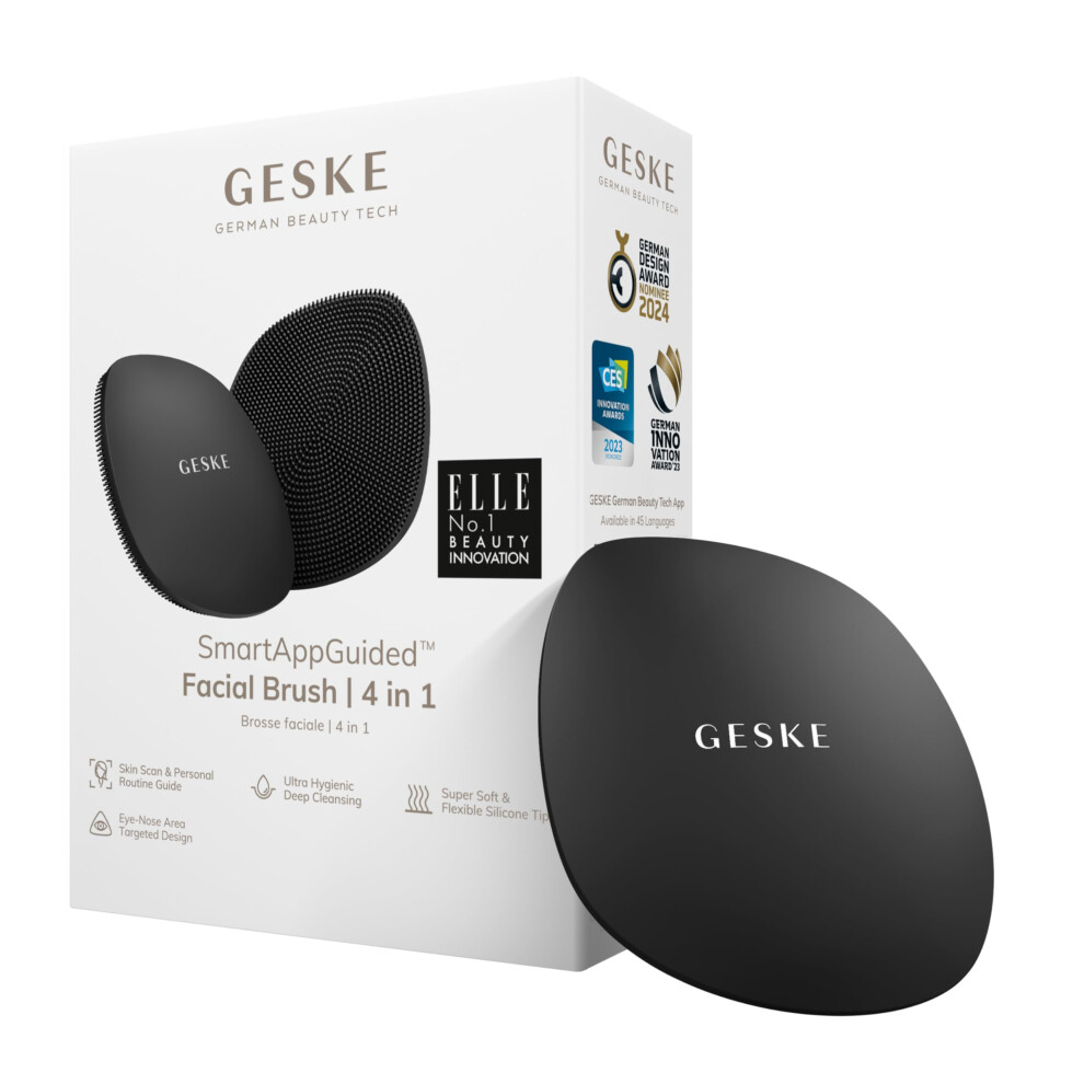 Geske Smartappguided Facial Brush | 4 In 1 | Professional Facial Cleansing Brush | Skin Cleansing Silicone Facial Brush | Routine Skincare | Gentle Cl
