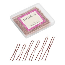 JASVERLIN U Pin per Capelli U Bobby Pins Marroni per Bun Clip Accessori per Donne e Ragazze 3 Taglie