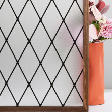 Black Lattice Window Film Static Window Clings Frosted Window Films Privacy Glass Door Sticker Decorative Window Cover Removal AntiUV 44x200cm