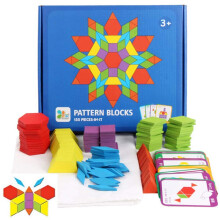 JCREN Blocs en Bois Montessori Jouets Éducatifs Puzzles Formes Tangram Géométriques