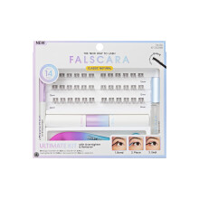 FALSCARA Falsche Wimpern Cluster Komplettset, Kleber & Versiegelung, Präzisionsapplikator, Entferner, 36 Längen 10mm-14mm