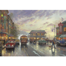 Buffalo Games - Gold - Thomas Kinkade - City by The Bay Sunset on Fisherman's Wharf - 500 darabos kiraks jtk felnotteknek - Kihv rejtvny tkle