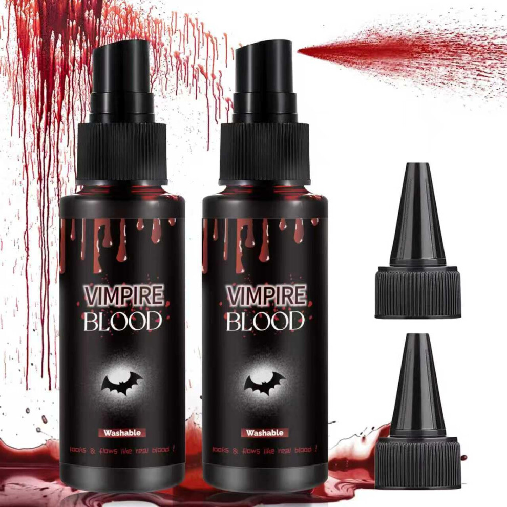 Vpcrt6 Red Halloween Fake Blood Spray Washable Fake Blood Makeup Kit Halloween Realistic Fake Blood Perfect For Vampire Makeup Clown & Sfx & Cosplay & Zombie