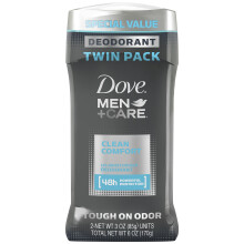 Dove Men+Care Deodorant Stick Clean Comfort 3.0 Oz., Twin Pack