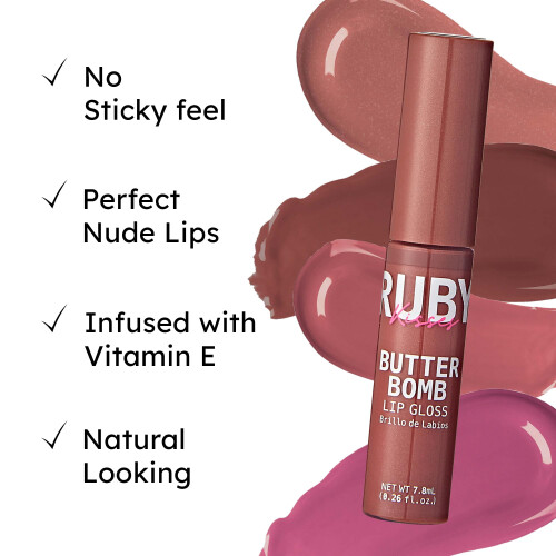Ruby Kisses Lip Gloss Butter Bomb Gloss Μη Κολλώδες Λιπ Γκλος με Βιταμίνη Ε - 7.8mL (0.26 US fl.oz) 2