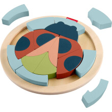 Fisher-Price Houten Peuterspel Jigsaw Puzzle, Tiny Garden Lieveheersbeestje 18-Delige Activiteit voor Kinderen 3+ Jaar