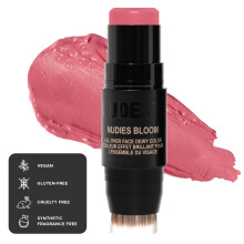 Nudestix Nudies Bloom Dewy und strahlender Creme-Rouge 3-in-1 für Wangen, Augen und Lippen mit Pinsel (Bohemian Rose)