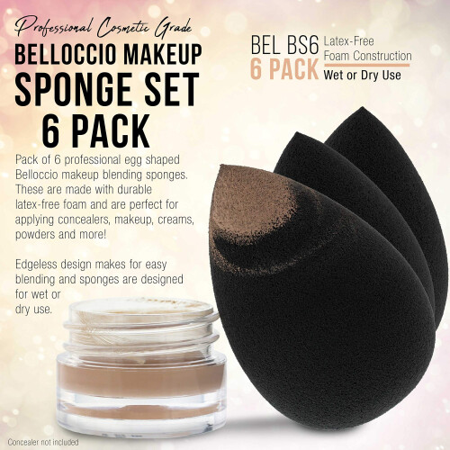 Belloccio Eiformige latexfreie Makeup-Schwämme - 6er Pack 1