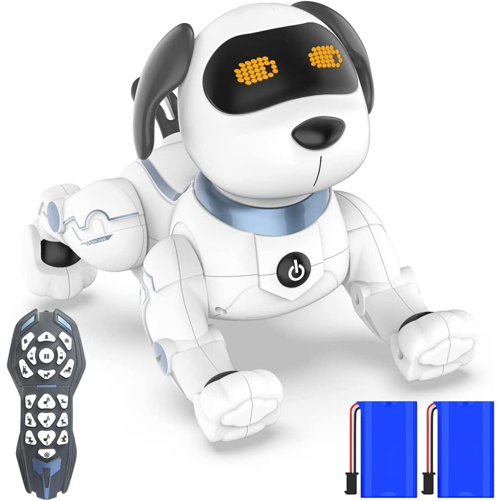 Okk Remote Control Robot Dog Toy, Rc Stunt Dog Robot Toy For Kids, Interactive & Smart Dancing Robot Toy Electronic Pet Toy, Led Eyes, For Christmas