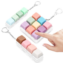 3 Pieces Keyboard Fidget Toy Decompression Toys Keyboard Clicker Toy with Keychain for Adults to Relieve Stress and Pass Time (Style A)