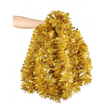 50FT Kerst Tinsel Garland, Gouden Dikke Metallic Twisted Garland voor Kerstboom