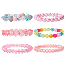 BGSHEMNI 6 Kleurrijke Meisjes Eenhoorn Armbanden Regenboog Kralen Armband voor Feestjes