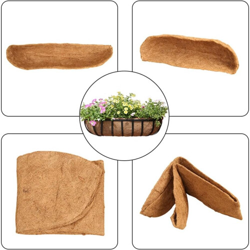 Coco Liner Hanging Basket Liner 24 Inch Wall Mounted Trough for Window Box Replacement 1