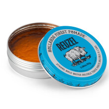 REUZEL Blue Pomade Strong All Day Hold Water Soluble Styling High Shine and Flake Free Easy To Wash Out For All Hair Types
