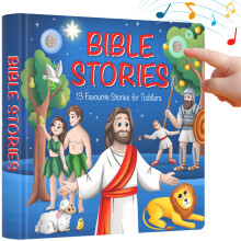 LEARNING BUGS Christelijke Bijbelverhalen - 13 Verhalen en Gebeden voor Kleintjes, Muziekboeken voor Peuters, 28-knops Bijbelboek