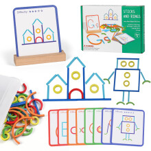 ISMETACU Montessori STEM Puzzel Speelgoed voor Kinderen 3-6 Jaar - Houten Educatief Speelgoed voor Fijne Motoriek, Vormen & Kleuren