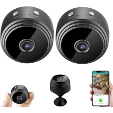 2er-Pack 1080P HD Drahtlose Wi-Fi-Sicherheitskamera mit Nachtsicht, Bewegungserkennung und kleiner drahtloser Videokamera [196]
