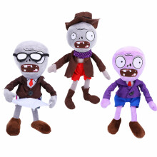 BASHERISE PVZ Plüschspielzeuge, 3er Set: Lila, Zeitungs-Grau, Rote Hosen Cowboy Zombies