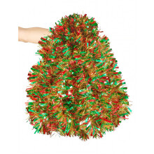 50FT Kerst Tinsel Garland, Rode Groene & Gouden Dikke Metalen Twist Garland voor Kerstboom