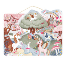 SPEEDY MONKEY Rompecabezas Magnético de Unicornio para Niños, Puzzle de Arte con Base de Madera