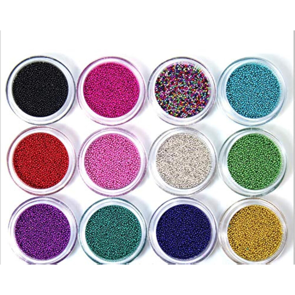 Yeslady 12 Colors Nail Art Caviar Beads 3D Craft Micro Eye Makeup Gems Decoration