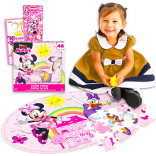 Rompecabezas de Suelo Minnie Mouse para Niños - Set con 46 Piezas, Stickers, Más