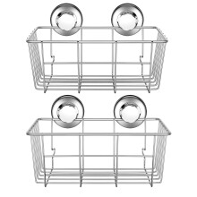 Suction Shower Caddy Shower Organiser Basket Shelf with Super Strong Suction Cups, Bath Organizer Kitchen Storage Basket for Gel Holder Bathroom