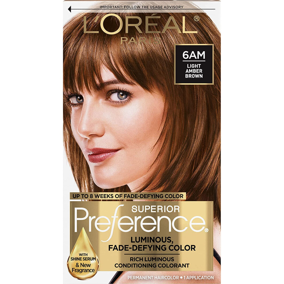 Lor?L Paris L'oreal Paris Superior Preference Fade-Defying Shine Permanent Hair Color, 6 Am Light Amber Brown, 1 Kit