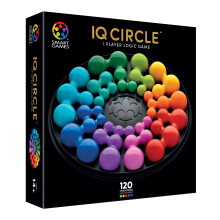SmartGames IQ Deluxe Circle - Juego de lógica con 120 retos, estuche de viaje