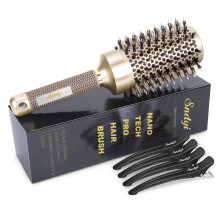 Sndyi Large Round Brush for Blow Out 2.1 Inch Nano Thermal Ceramic Ionic Round Hair Brush with Boar Bristles Boost Shine and Volume Quick Blow Dryi