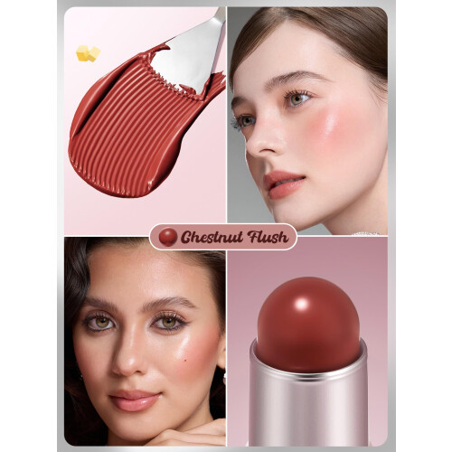 SHEGLAM Buttery Bliss Blush Stick Cream Milk Makeup Blush-Castagna Flush 2