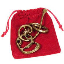 Enigma Hanayama Cast Metall Gehirnspiel, Schwierigkeitsgrad 6, Rote Samtbeutel, Bundle