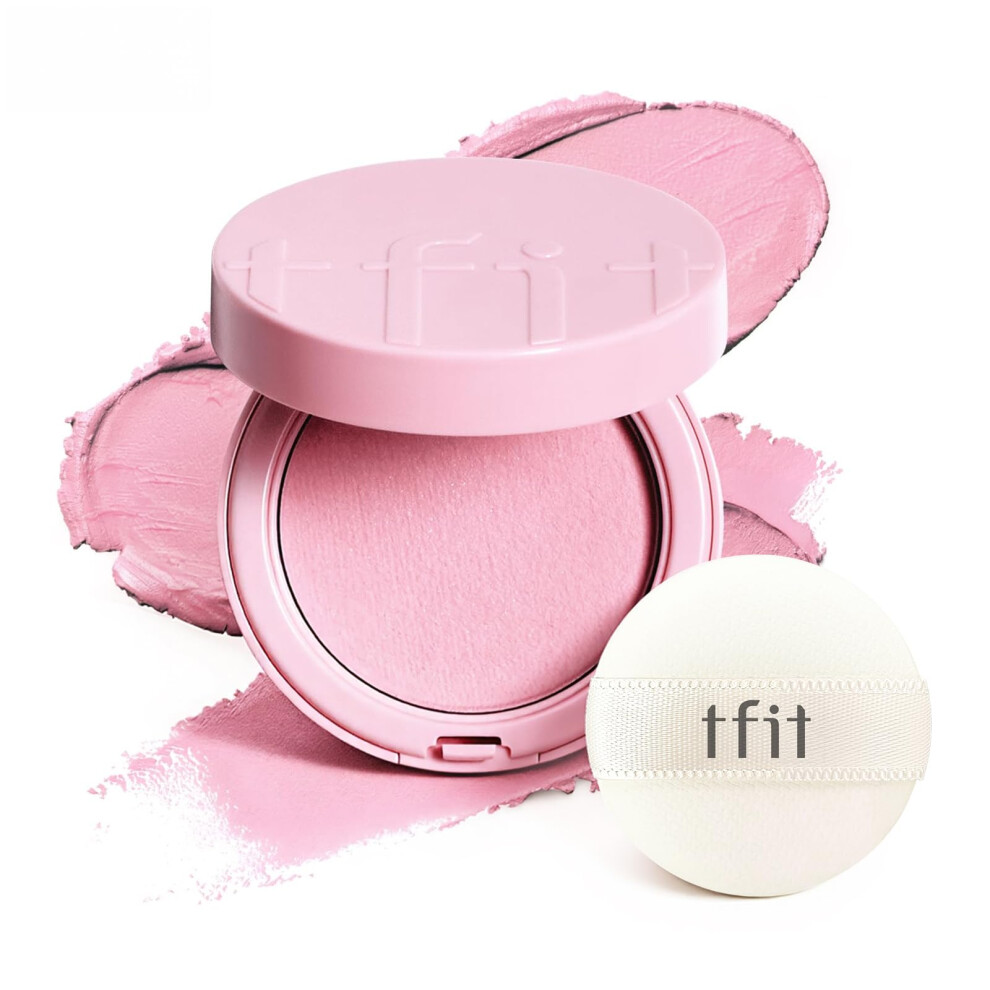Tfit Cream/Pink Fluffy Velvet Cushion Blush For Korean Dewy Glow | Buildable Blendable Texture | Mini Blush For Cheeks | Tar Pigment Free (P01 Milk P