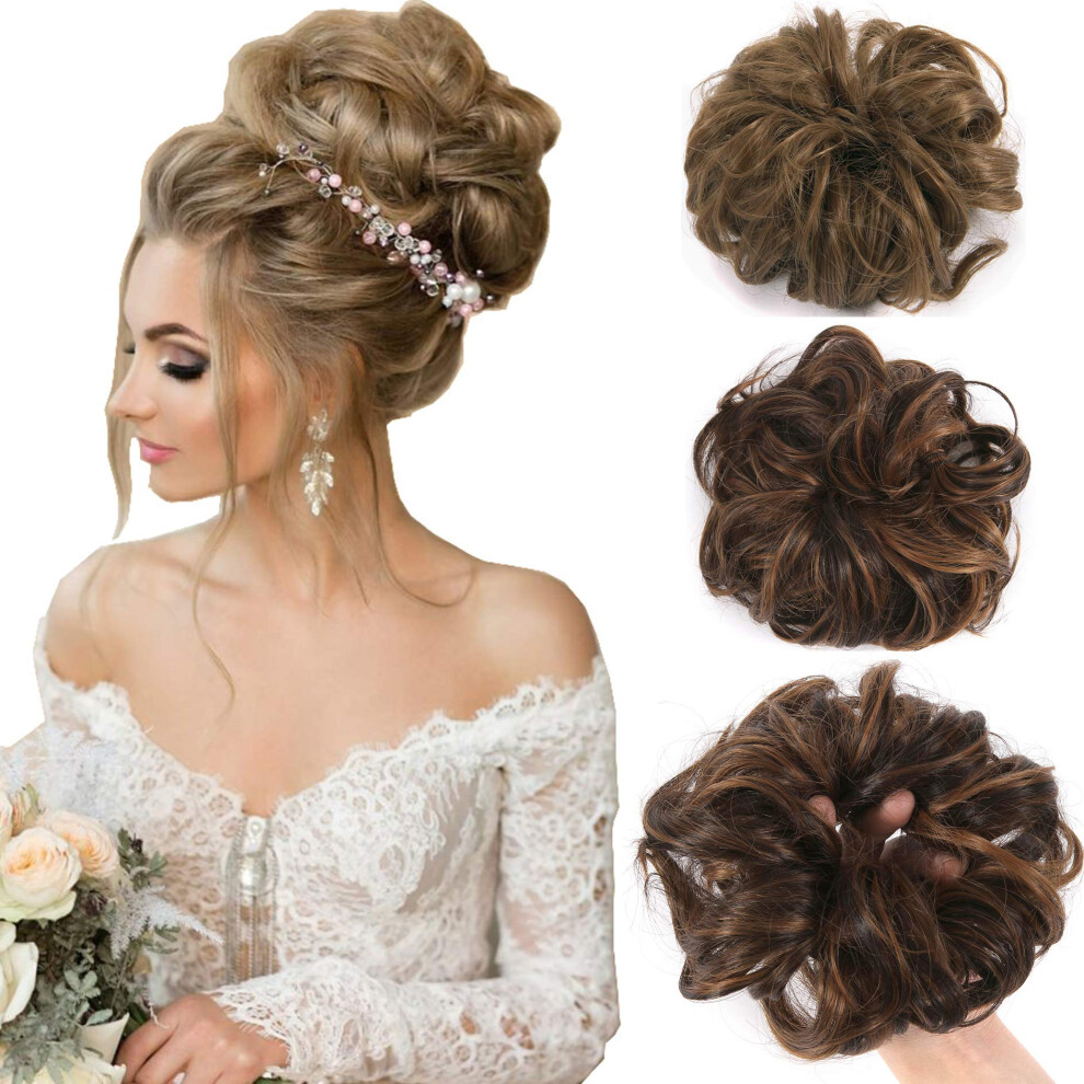 Sllie Unisex Messy Hair Bun Extensions Chignons Hair Hair Scrunchie Scrunchy Updo Hairpiece