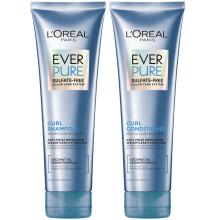 L'Oreal Paris Sulfatfreies Shampoo und Conditioner fόr lockiges Haar, leichte Anti-Frizz-Haarpflege mit Kokosnussφl, EverPure, 8,5 Fl Oz, 2er-Set (