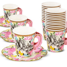 Talking Tables Alice In Wonderland Party Supplies | Tea Cups And Saucer Sets | Great For Mad Hatter Tea Party, Birthday Party And Baby Shower |...