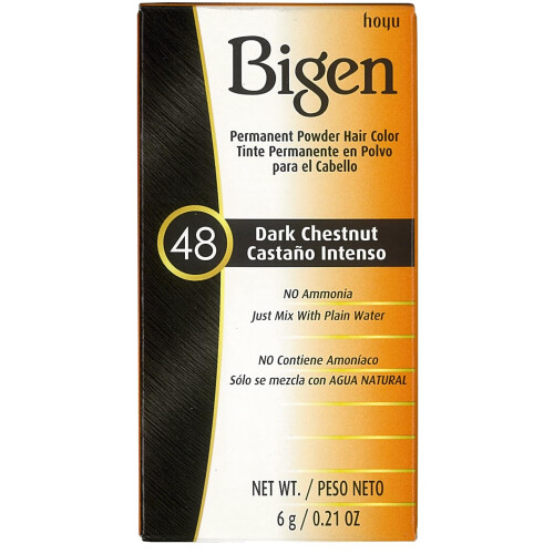 Bigen Bigen Permanente Haarfarbe Pulver 48 Dunkel Kastanie 1 Stk (Packung mit 12)