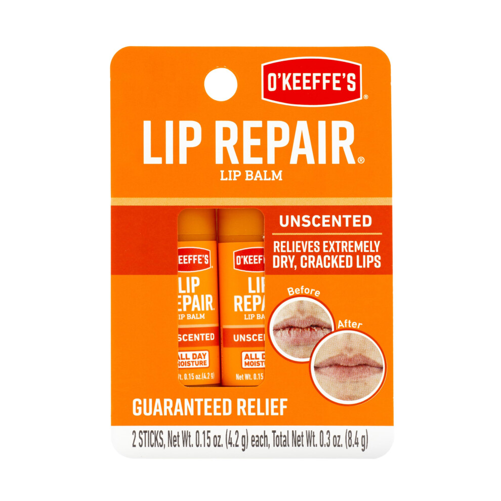 O'keeffe's Lip Repair Unscented Lip Balm 2 Pk - 0.15 Oz Each