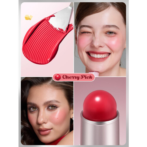 SHEGLAM Buttery Bliss Blush Stick Cream Milk Makeup Blush-Cherry Pick 2