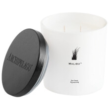 Archipelago Botanicals Malibu Luxe Candle Sea Grass White Fig and Lily Scent Elegant White Glass Jar Candle Coconut Wax Double Wicks Burn 100 Hou