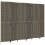 VidaXL vidaXL Room Divider 6 Panels Privacy Screen Balcony Screen Grey Poly Rattan 2