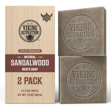 Sapone Naturale al Sandalo Viking Revolution per Uomini - Sapone Bar con Oli Essenziali - Nutriente