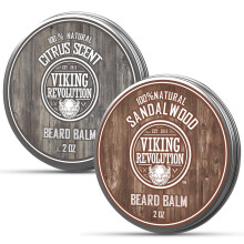 Viking Revolution Citrus och Sandelträ Skäggbalsam - Smör Med Arganolja, Mjukgörare Med Jojobaolja, Fuktgivare Med Bivax